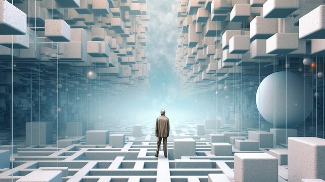 parallel dimensions, digital art illustration, Generative AI