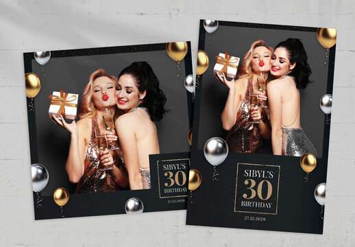 30th Birthday Photo Card Layout