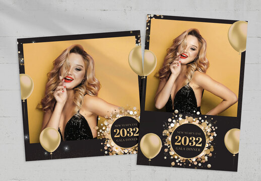 New Years Eve NYE Photo Card Layout