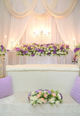 Fabulous wedding for two. Wedding stage set up. Wedding decor.