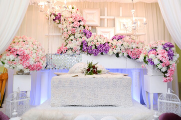 Fabulous wedding for two. Wedding stage set up. Wedding decor.