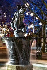Christmas view of Venus Fountain at Sloan Square, London - 684451128