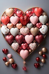Assorted Valentine's Day Hearts in Elegant Presentation