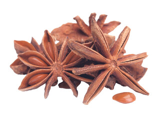 Star anise isolated on white