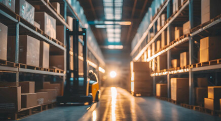 Obraz premium Well-Planned Warehouse Setup: Interior Box Storage