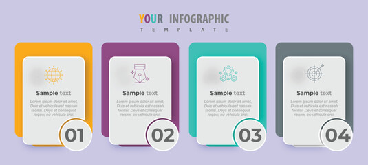 Vector presentation business infographic template with 4 options