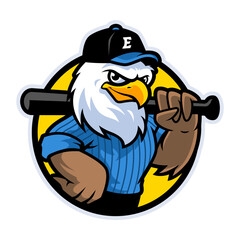 EAGLE BASEBALL MASCOT LOGO TEMPLATE