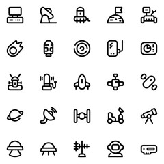 space tech line icon sheet
