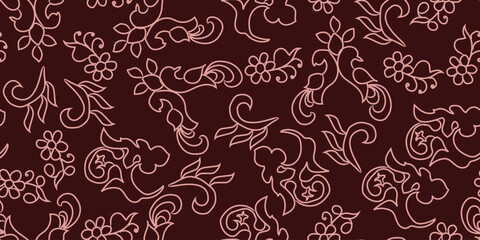 Floral Brush Strokes Seamless Pattern Background