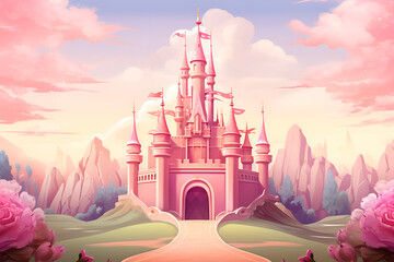 beautiful pink castle on background
Pink princess castle background
pink magic prinsess castle
 - obrazy, fototapety, plakaty