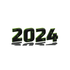 2024 text and number new year illustration