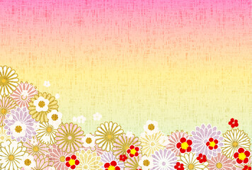 Obraz premium 梅 菊 和柄 年賀状 背景