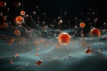 Observing the delicate dance of nano-scale atomic particles, showcasing their movements and...