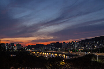 Fototapeta premium 한국의 해질녘 풍경