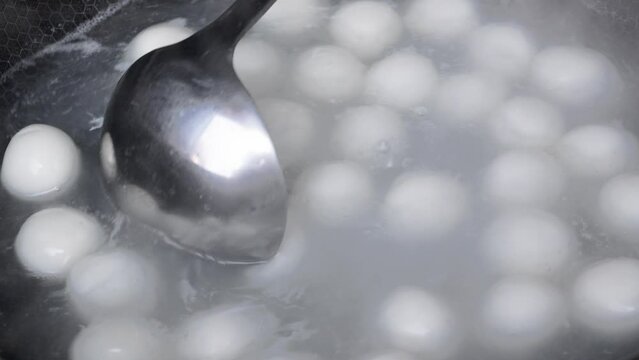 Boiled sweet dumping or tangyuan. traditional Chinese new year food .