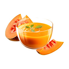 orange juice in a bowl