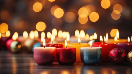 Christmas Toys On Tree Gifts Candles , Background HD, Illustrations