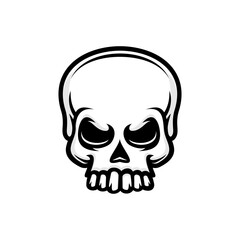 Skull head vector on white background