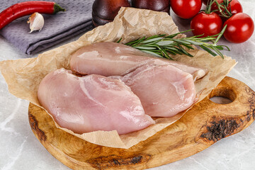 Raw chicken breast boneless for cooking