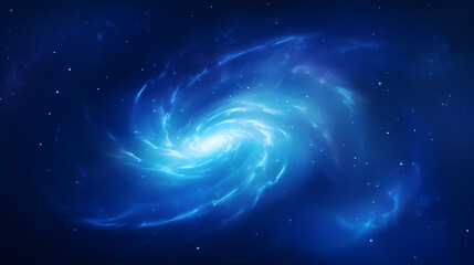 Blue spiral galaxy background, abstract art background