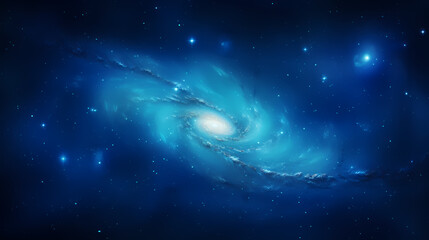 Obraz na płótnie Canvas Blue spiral galaxy background, abstract art background