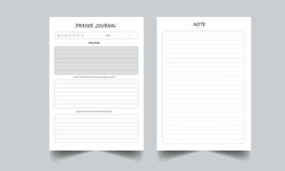 Editable Daily Prayer Journal Planner KDP Interior Printable Template Design.