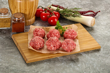 Raw beef meatball minced meat