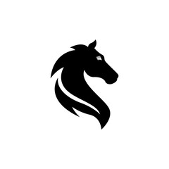using the concept of a horse's head,Vector silhouette of a horse's head.