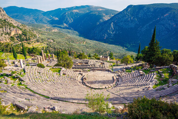 Delphi in Greece. Ancient theater of Delphi - obrazy, fototapety, plakaty