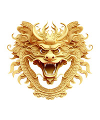 Fototapeta premium illustration of gold dragon with chinese new year ornament ai generative