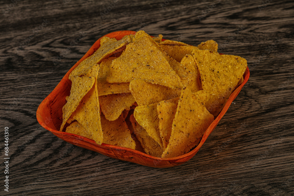 Wall mural mexican crunchy corn nachos triangle