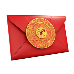 illustration of red chinese new year envelope ai generative