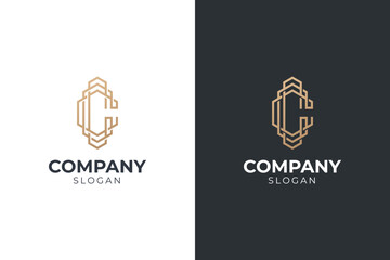 Luxury letter ccc logo monogram. C logo design