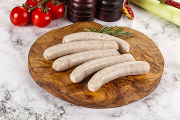 Natural organic raw pork sausages