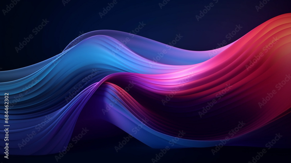 Wall mural colorful dynamic wave flow 3d motion color gradient