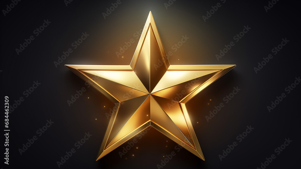 Canvas Prints amazing golden star on dark background with light effect 3d