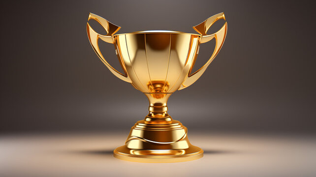 Amazing gold trophy cup 3d sport illustration