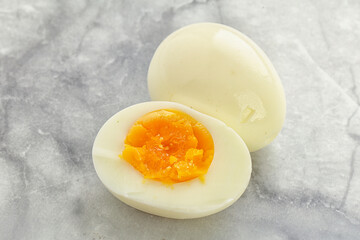 Boiled chicken egg for breakfast