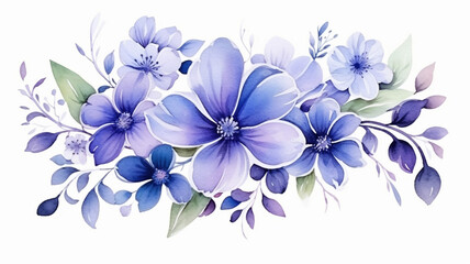 Purple flower watercolor illustration