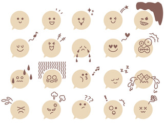 吹き出しベースの感情アイコン20種セット