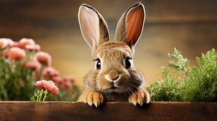 Easter Holiday Table Setting Bunny Egg , Background HD, Illustrations