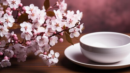 Fototapeta na wymiar Elegant Table Setting Floral Decor Spring , Background HD, Illustrations