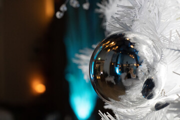christmas ball on the window