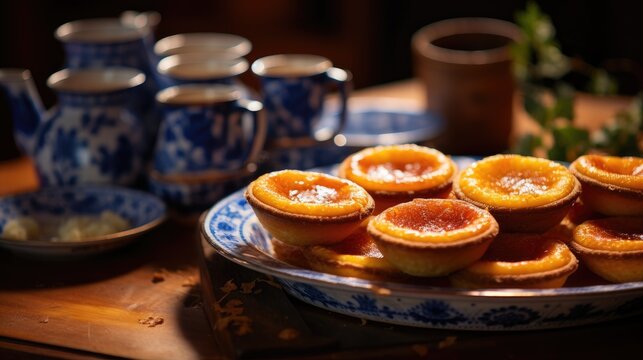 Queijadinha or queijada, sweet baked dessert. Portuguese, Brazil cuisine