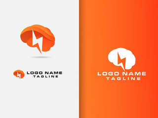 Brain energy logo design. Human brain power logo design. Human head. Brain vector art. Colorful template. Hospital. Creative design. Idea