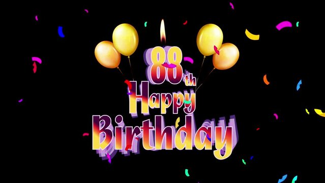 Happy Birthday 88th Celebration Colorfull Fireworks Logo Design Videos