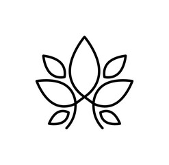 abstraktes Logo mit sieben Blättern