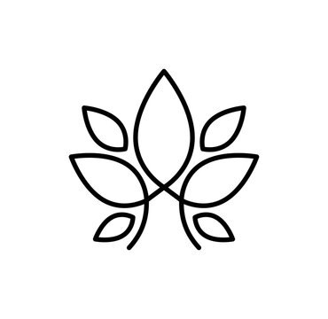abstraktes Logo mit sieben Blättern