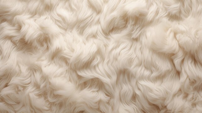 An intricately detailed image highlighting the soft and natural texture of sheep's wool, a close-up view that evokes the comfort of cotton wool, with subtle beige tones.