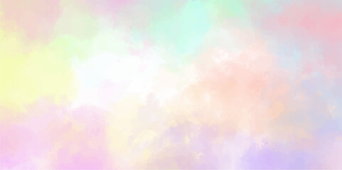 Fototapeta na wymiar Amazing beautiful watercolor Cloud and sky with a pastel colored background splashes of multicolor ink. Pink watercolor background for textures backgrounds and web banners design.multicolor background